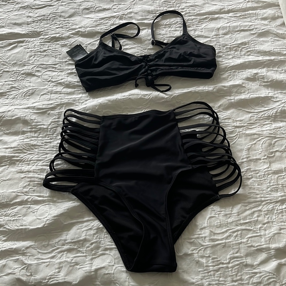Mix match black bikini. Top us from HM size 8 US. Bottom is a large high waist